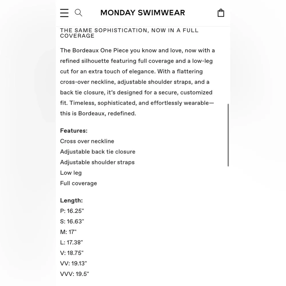 New Monday Swimwear Size VVV BORDEAUX ONE PIECE (FULL COVERAGE) - IVORY Swimsuit - Picture 6 of 10